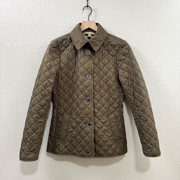 Burberry Brit Quilted Jacket – Khaki | Classic Check Lining - Picture 4 of 14